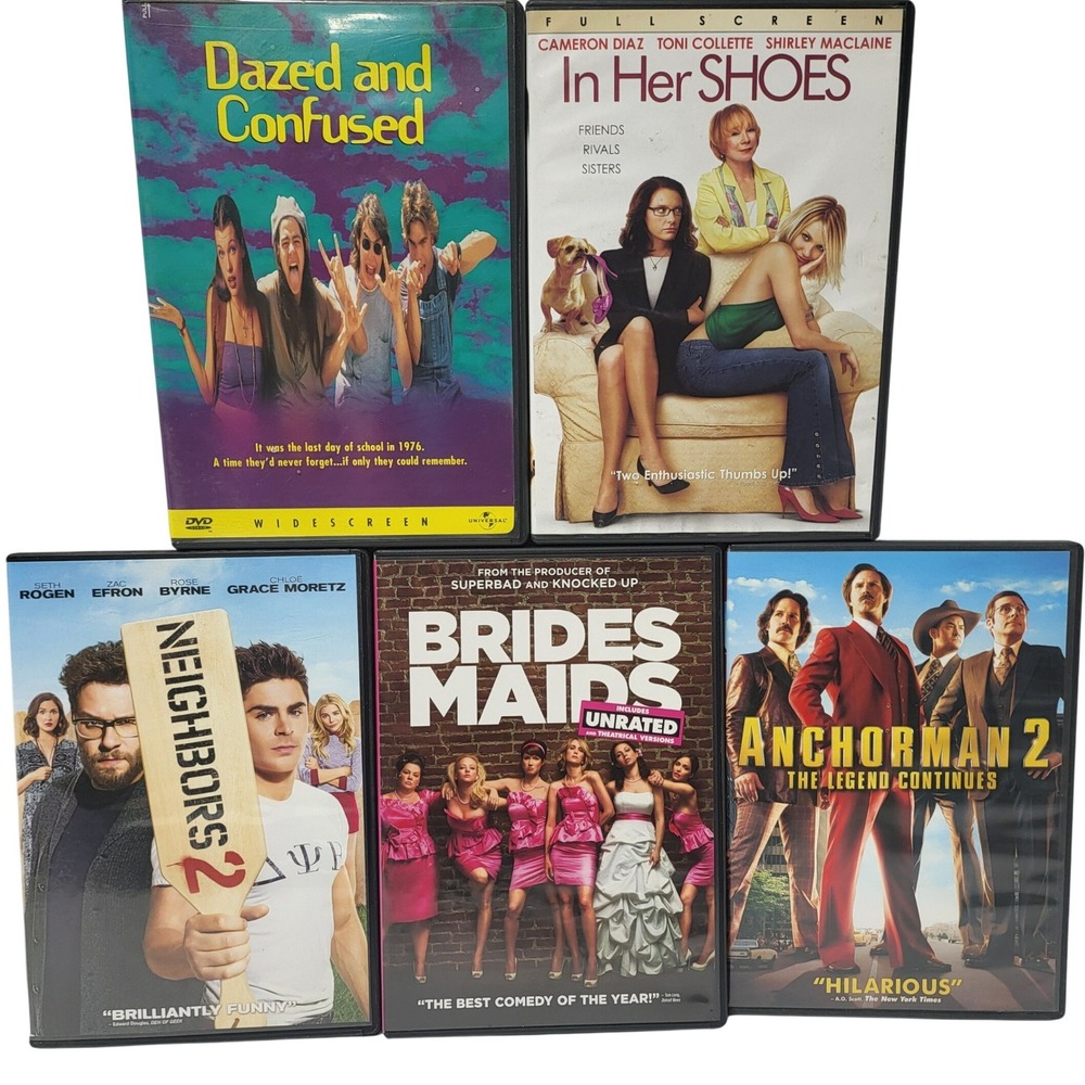 Comedy DVD Lot 5 Movies Dazed and Confused Bridesmaids Anchorman 2 Neighbors 2*